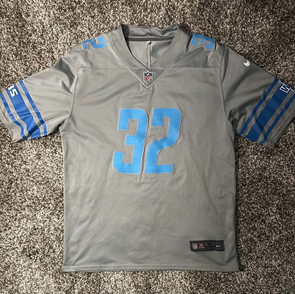 Nike Detroit Lions D'Andre Swift Jersey Size XL Gray Color Rush